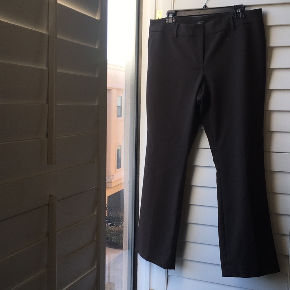 Brown Stretch Polyester Viscose Talbots Slacks - image 1